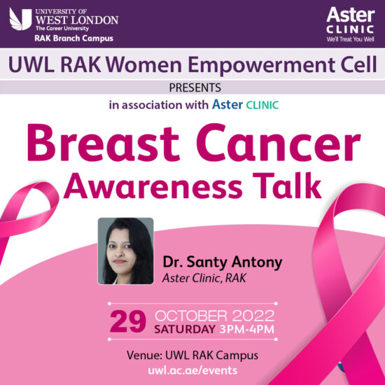 Breast cancer awareness talk - UWL RAK